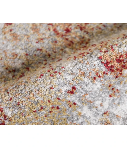 Yasmin Acy Red/Cream Abstract Polyester Area Rug