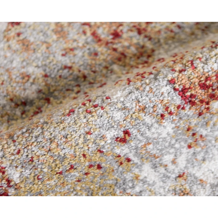 Yasmin Acy Red/Cream Abstract Polyester Area Rug