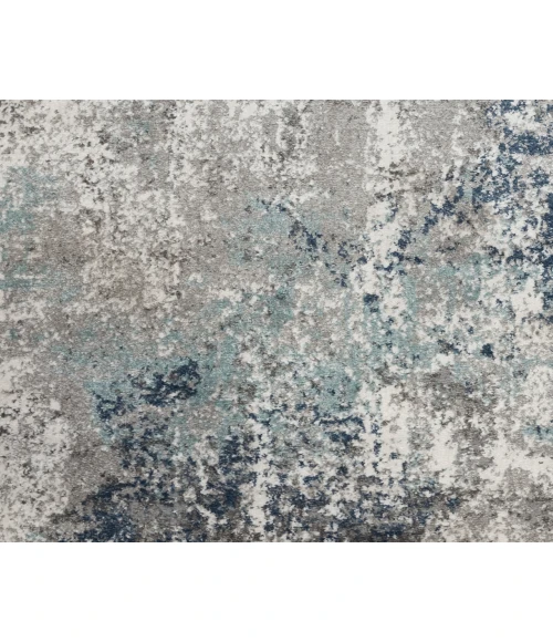 Yasmin Deva Blue/Gray Abstract Polyester Area Rug