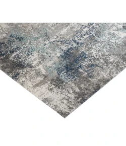 Amer Yasmin Deva Blue/Gray Abstract Polyester Rug 2'6" x 8'