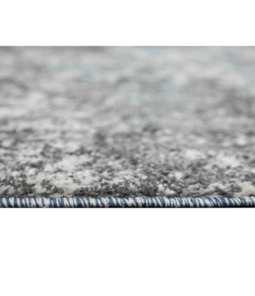 Yasmin Deva Blue/Gray Abstract Polyester Area Rug