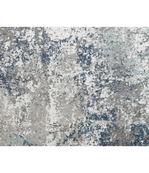 Yasmin Deva Blue/Gray Abstract Polyester Area Rug