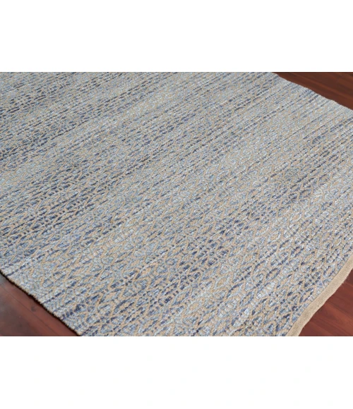Amer Zola Parquet Blue Jute/Rayon Flatweave Area Rug 8'x10'