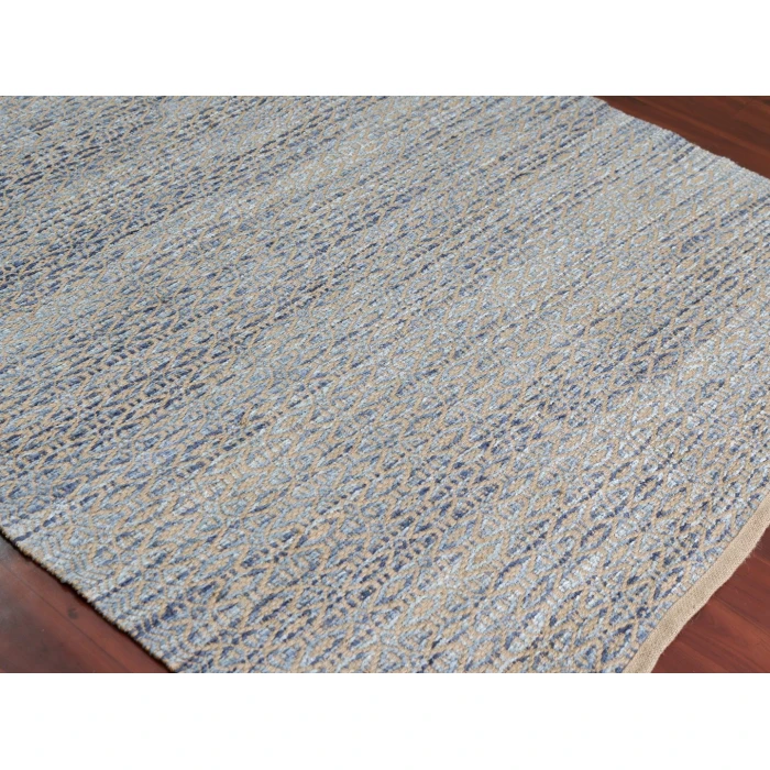 Amer Zola Parquet Blue Jute/Rayon Flatweave Area Rug 8'x10'
