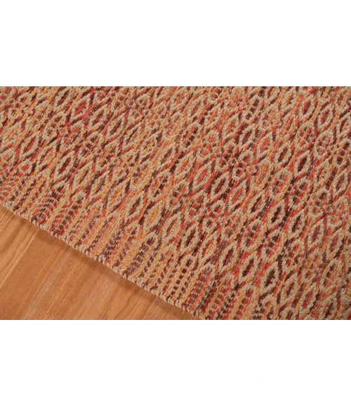 Amer Zola Parquet Red/Yellow Jute/Rayon Flatweave Area Rug 8'x10'