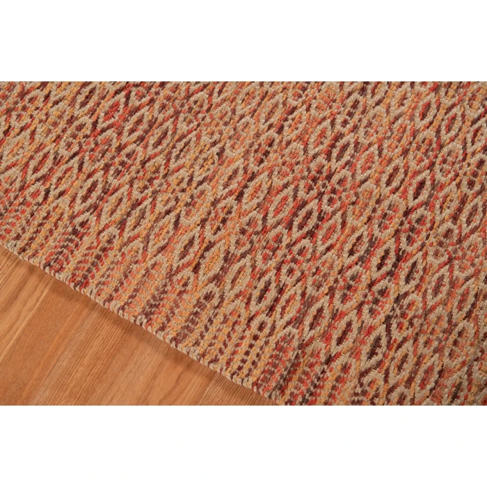 Amer Zola Parquet Red/Yellow Jute/Rayon Flatweave Area Rug 8'x10'