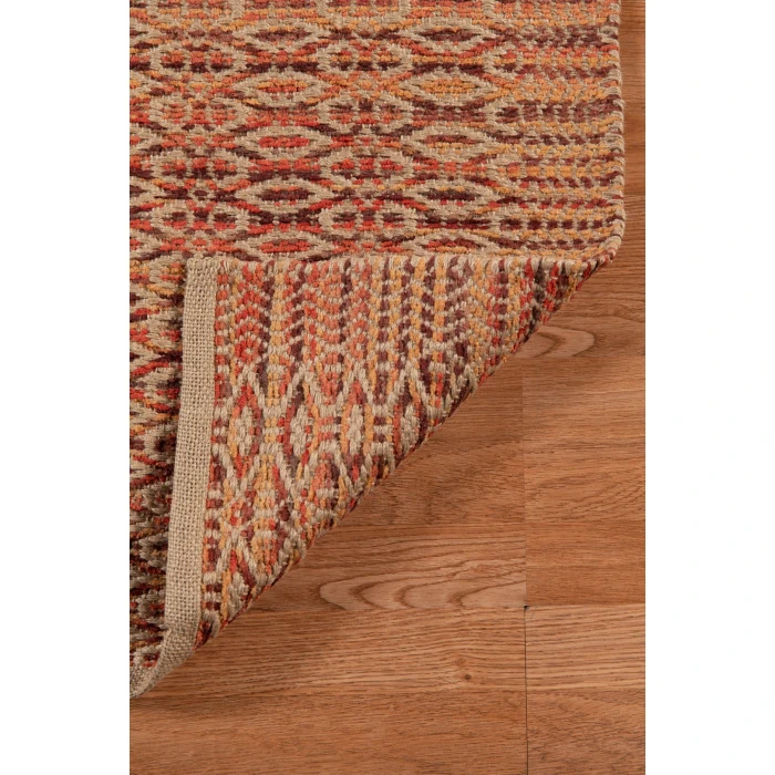 Amer Zola Parquet Red/Yellow Jute/Rayon Flatweave Area Rug 8'x10'