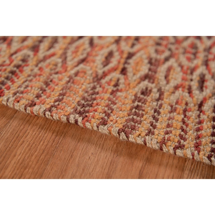 Amer Zola Parquet Red/Yellow Jute/Rayon Flatweave Area Rug 8'x10'