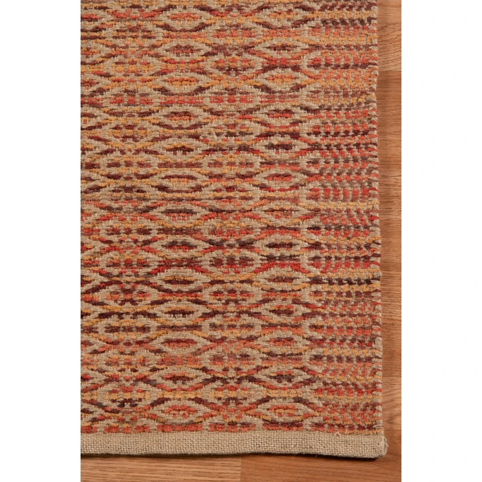 Amer Zola Parquet Red/Yellow Jute/Rayon Flatweave Area Rug 8'x10'