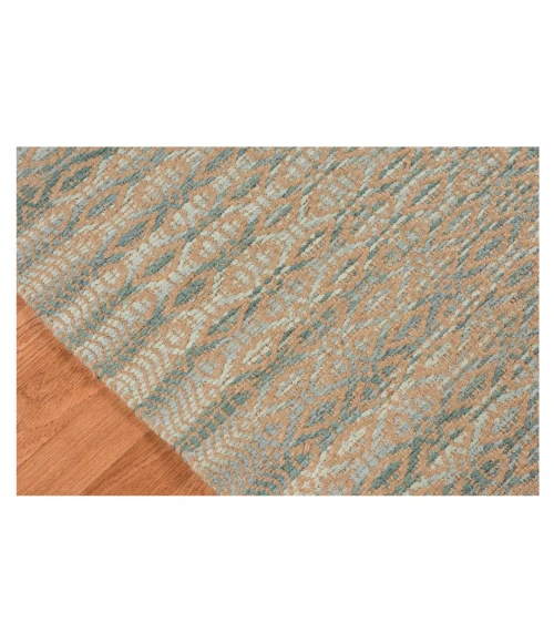 Amer Zola Parquet Light Blue Jute/Rayon Flatweave Area Rug 5'x8'
