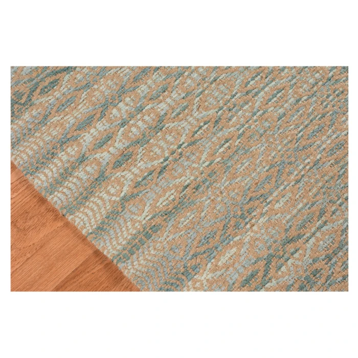 Amer Zola Parquet Light Blue Jute/Rayon Flatweave Area Rug 5'x8'