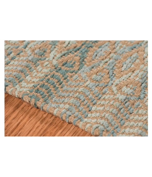 Amer Zola Parquet Light Blue Jute/Rayon Flatweave Area Rug 5'x8'