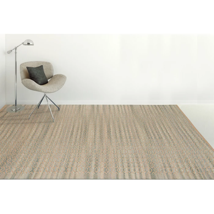 Amer Zola Parquet Light Blue Jute/Rayon Flatweave Area Rug 5'x8'