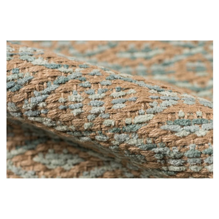 Amer Zola Parquet Light Blue Jute/Rayon Flatweave Area Rug 5'x8'