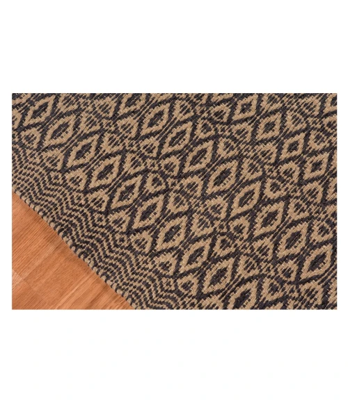 Amer Zola Parquet Black/Tan Jute/Rayon Flatweave Area Rug 5'x8'