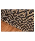 Amer Zola Parquet Black/Tan Jute/Rayon Flatweave Area Rug 5'x8'
