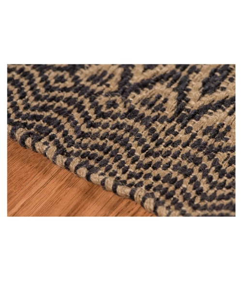 Amer Zola Parquet Black/Tan Jute/Rayon Flatweave Area Rug 5'x8'