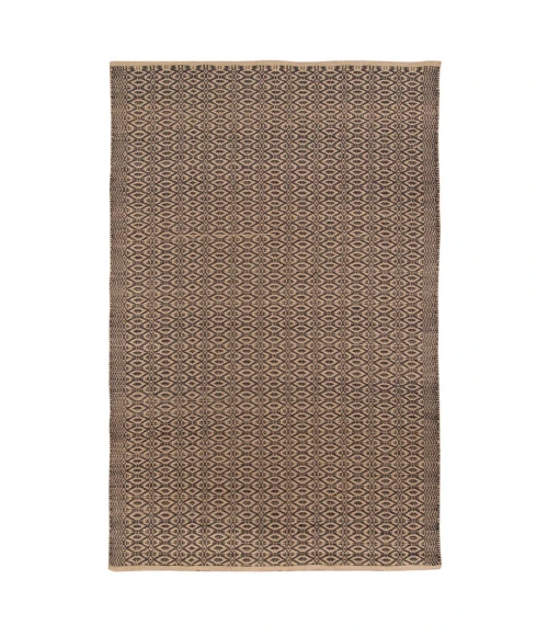Amer Zola Parquet Black/Tan Jute/Rayon Flatweave Area Rug 5'x8'