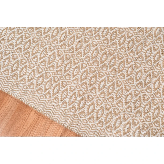 Amer Zola Parquet White/Tan Jute/Rayon Flatweave Area Rug 8'x10'