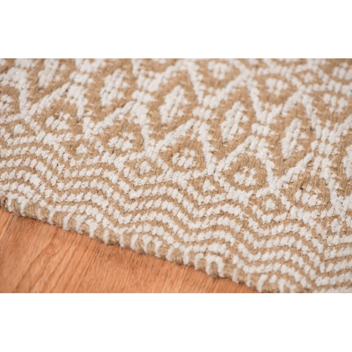 Amer Zola Parquet White/Tan Jute/Rayon Flatweave Area Rug 8'x10'
