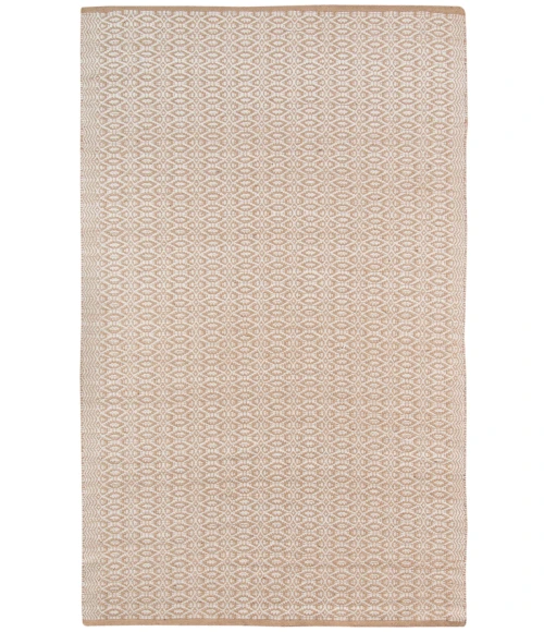 Amer Zola Parquet White/Tan Jute/Rayon Flatweave Area Rug 5'x8'