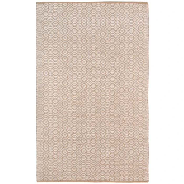 Amer Zola Parquet White/Tan Jute/Rayon Flatweave Area Rug 8'x10'