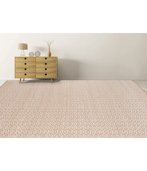 Amer Zola Parquet White/Tan Jute/Rayon Flatweave Area Rug 5'x8'