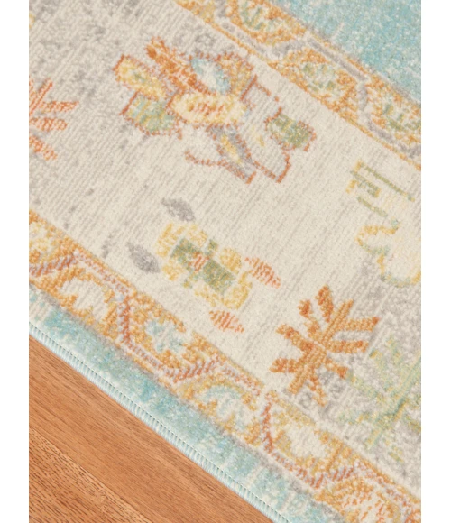 Amer Bohemian Gretna Indoor/Outdoor Aqua Area Rug 2'x3'