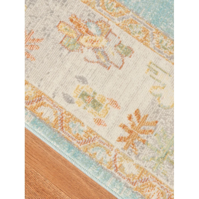 Amer Bohemian Gretna Indoor/Outdoor Aqua Area Rug 7'9"x9'9"