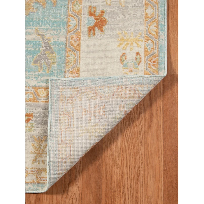 Amer Bohemian Gretna Indoor/Outdoor Aqua Area Rug 7'9"x9'9"