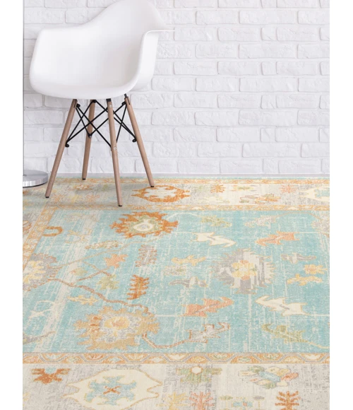 Amer Bohemian Gretna Indoor/Outdoor Aqua Area Rug 2'x3'