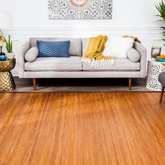 Anji Mountain 4' x 6' Contemporary Chocolate Bamboo Rug