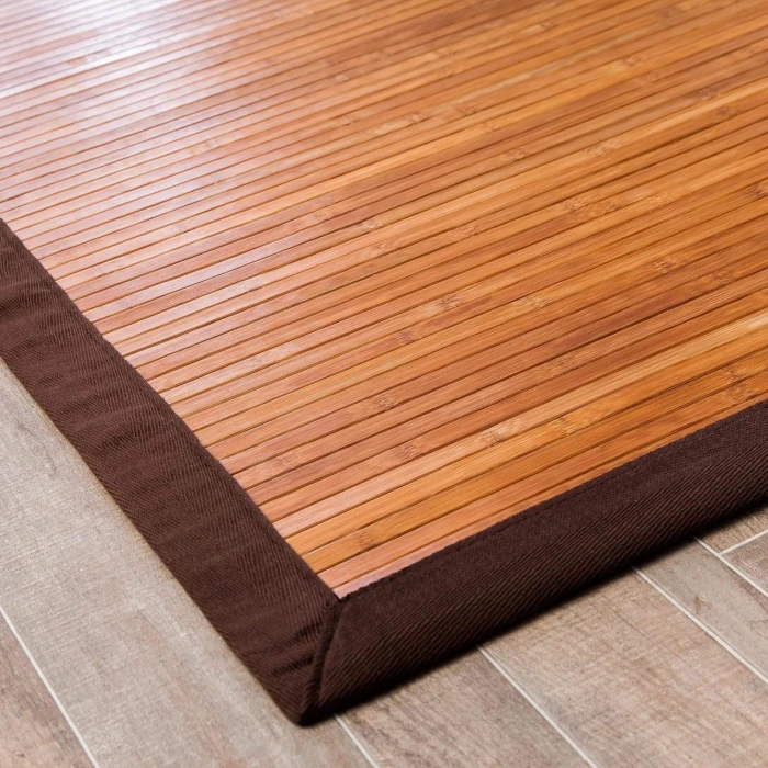 Anji Mountain 4' x 6' Contemporary Chocolate Bamboo Rug