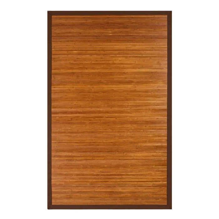 Anji Mountain 4' x 6' Contemporary Chocolate Bamboo Rug