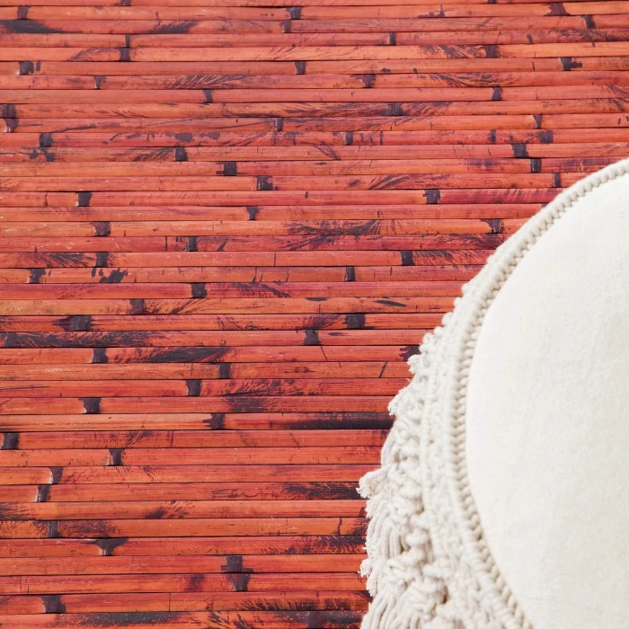Anji Mountain 7' x 10' Cobblestone Mahogany Bamboo Rug