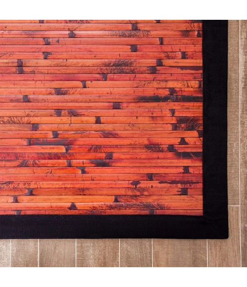 Anji Mountain 6' x 9' Cobblestone Mahogany Bamboo Rug