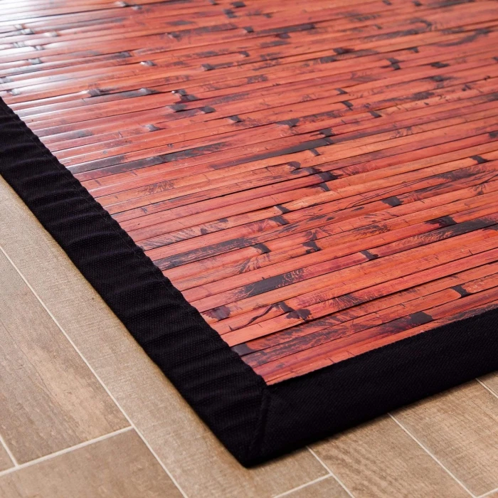 Anji Mountain 7' x 10' Cobblestone Mahogany Bamboo Rug