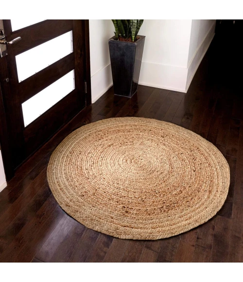 Anji Mountain 6' Round Kerala Natural Jute Rug