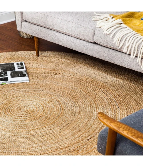 Anji Mountain 4' Round Kerala Natural Jute Rug