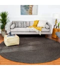 Anji Mountain 4' Round Kerala Gray Jute Rug