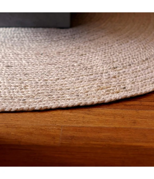 Anji Mountain 4' Round Kerala Ivory Jute Rug