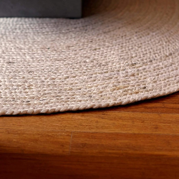 Anji Mountain 4' Round Kerala Ivory Jute Rug
