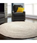 Anji Mountain 4' Round Kerala Ivory Jute Rug