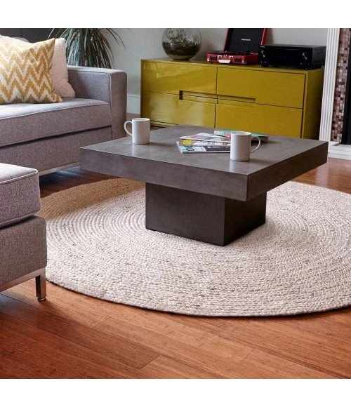 Anji Mountain 4' Round Kerala Ivory Jute Rug