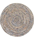4' Round Kerala Denim & Jute Rug