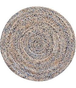 Anji Mountain 4 ft. Round Kerala Denim & Jute Rug