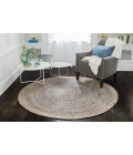 4' Round Kerala Denim & Jute Rug