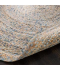 4' Round Kerala Denim & Jute Rug