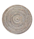 Anji Mountain 8' Round Kerala Denim & Jute Rug