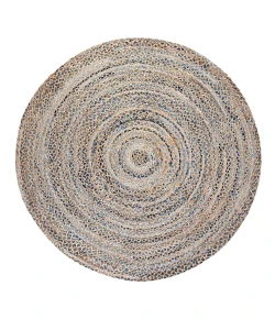 Anji Mountain Anji Mountain 8' Round Mexicali Kerala Denim & Jute Rug